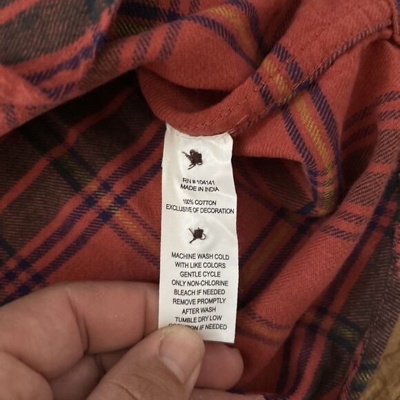 Alpine Design Women’s XL Midweight Flannel Red Bison Plaid AD Hike Long Sleeve - Picture 6 of 7